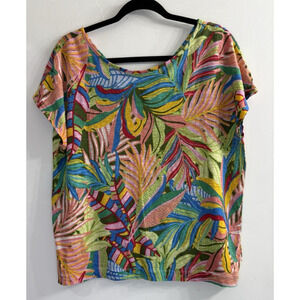 C&C California Vibrant Tropical Print Short Sleeve Tee